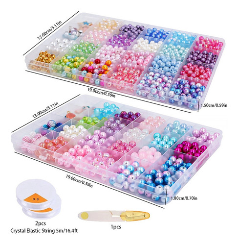 Kit De Miçangas Coloridas Para Pulseira Diy