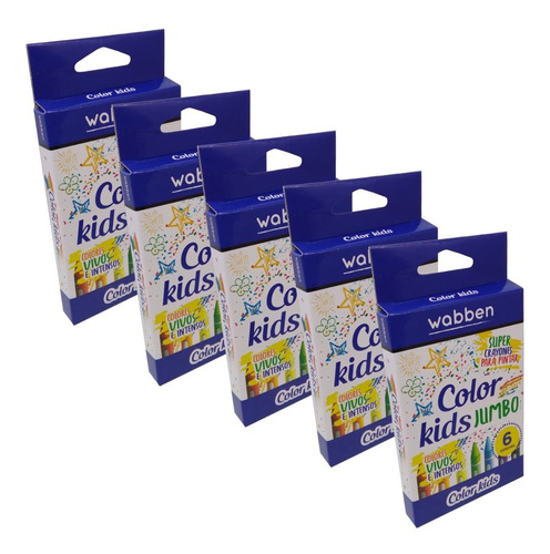 Crayones De Cera Jumbo Caja De 6 Unidades - Pack X 5 Cajas