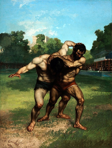 Lamina Fine Art Los Luchadores Courbet  50x65 M Y C