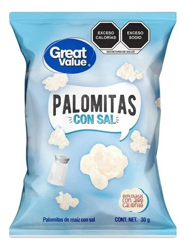 Palomitas De Maíz Great Value Con Sal 30 G