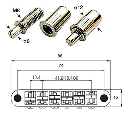 Puente Piezo Para Guitarra Lp Epi Les Paul/sg/es/dot Chrome