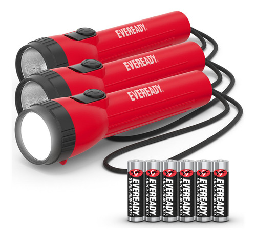 Linterna Led Eveready, Paquete De 3 Con Pilas Aa Incluidas