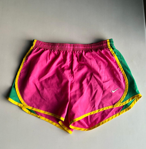 Short Nike Deportivo Para Nena Rosa, Verde Y Amarillo (Usado)