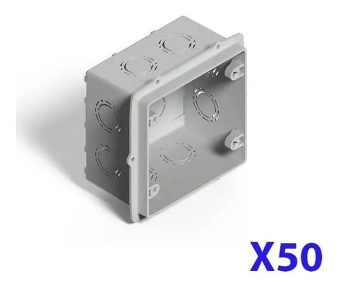 Pack X50 Caja De Embutir Cuadrada Pvc Genrod 10x10