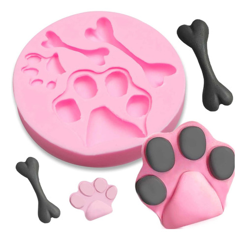 Moldes De Fondant De Animales, Huesos De Perros Paw Silicona