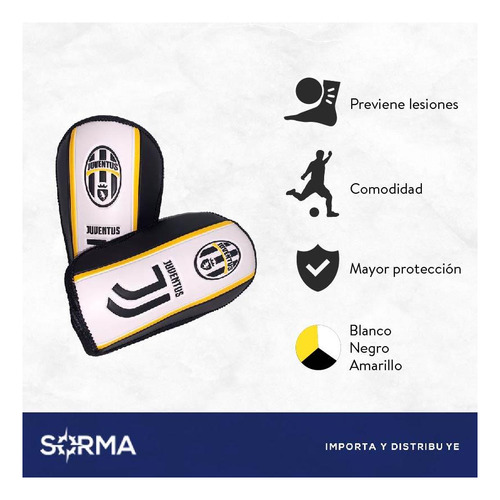 Imagen 2 de 7 de Canilleras Futbol Infantil Juventus Licencia Oficial
