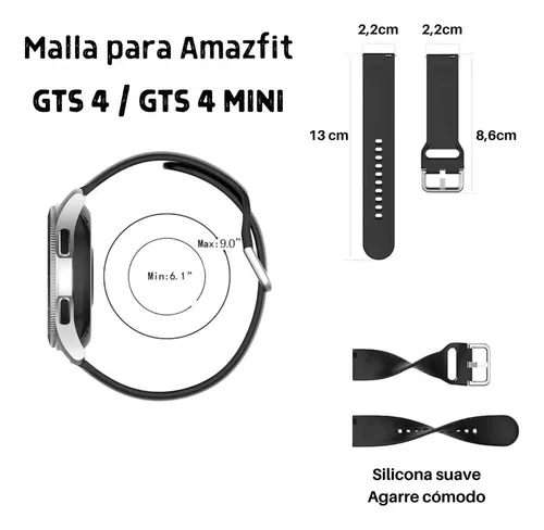 Pulsera Milanesa Con Cierre Magnético para Amazfit Gts 4 Mini Gray