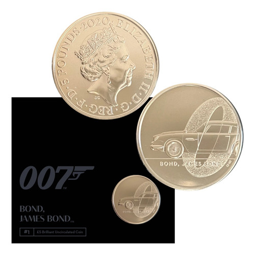 Moeda Oficial 2020 £5 James Bond # 1 Encarte Lacrado