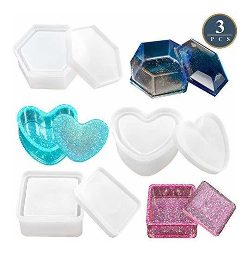 Caja De Moldes De Resina Para Joyas, Moldes Con Forma De Cor
