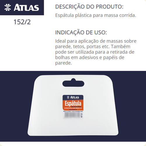 Espátula De Plastico Aplicador Para Massa 13,1cm 152/2 Atlas