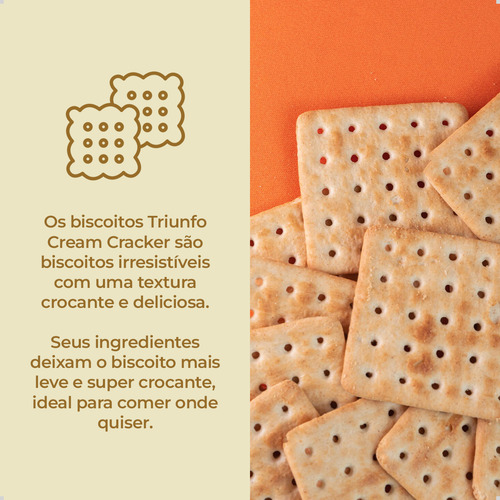 Kit 3 Biscoito Bolacha Triunfo Cream Cracker 164g