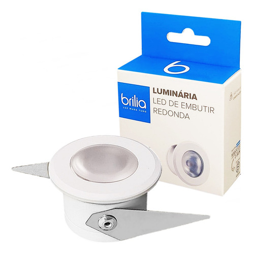 Luminária Spot Led Embutir Redondo 1,5w Bivolt Quente 2700k Cor Branco 110V/220V