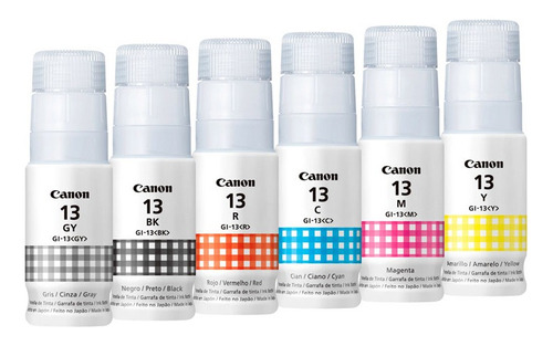 Pack De Botellas De Tinta Canon Gl-13 6 Colores G510 G610