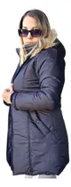 Comprar Campera Mujer Larga Abrigada Inflada Con Capucha 