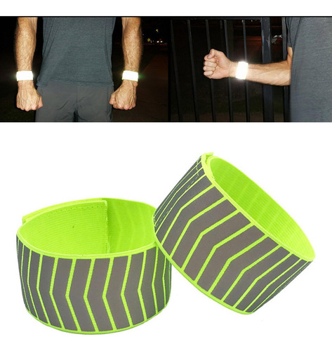 . 2 Brazaletes Reflectantes Verdes For Correr