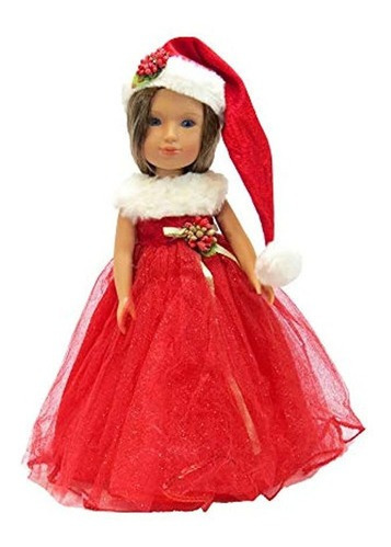 Ropa Para Muñecas Vestido De Navidad Con Gorro Para Muñecas