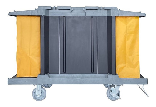 Carrito Para Camarista Gris Con Doble Bolsa