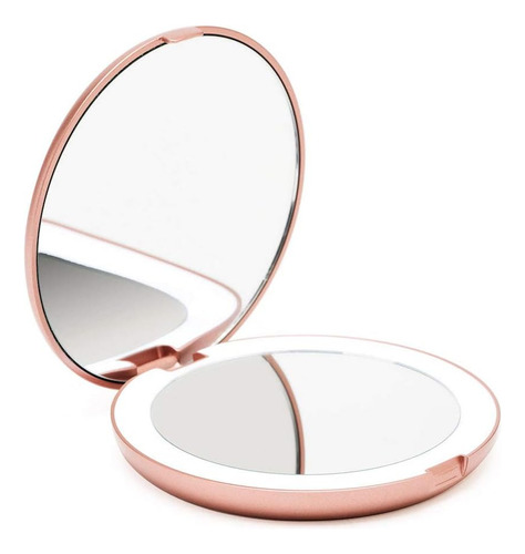 Fancii Espejo De Maquillaje De Viaje Con Luz Led, Aumento -
