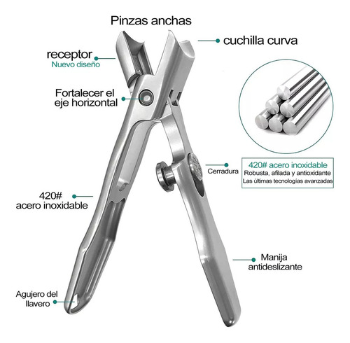 Cortauñas Alemán Para Hombre, Cortauñas Ultra Afilado 420