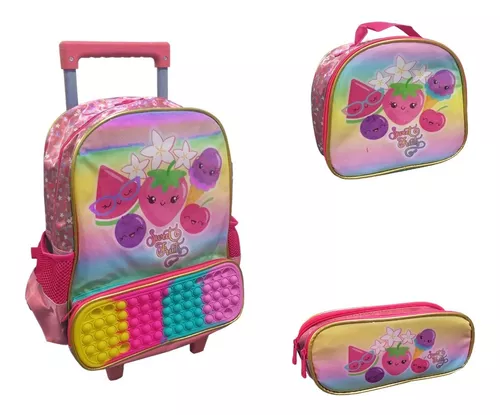 Kit Mochila Escolar Rodinha Infantil Menino B-BLOX Pop It