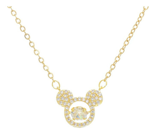 Collar Dorado Galvanizado En Oro Colgante Mickey Mouse