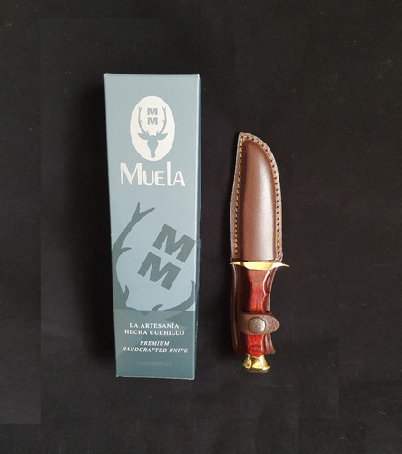 Imagen 7 de 9 de Cuchillo Bowie 100mm Dorado C/funda Marca Muela