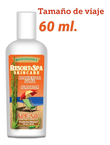 Bloqueador Solar Spf 50 100 % Biodegradable60 Ml. Uso Diario