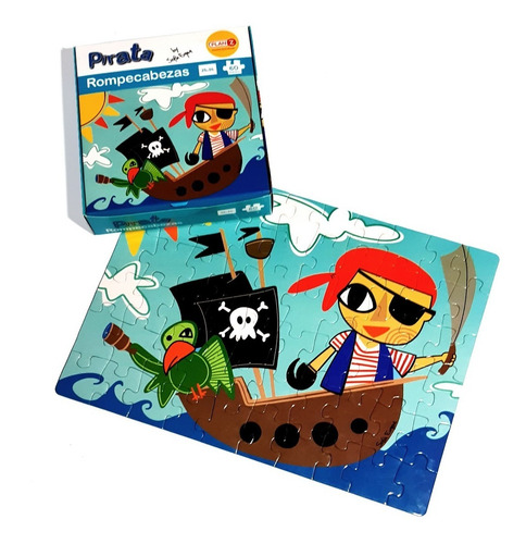 Imagen 2 de 10 de Rompecabezas Pirata. Puzzle 60 Piezas