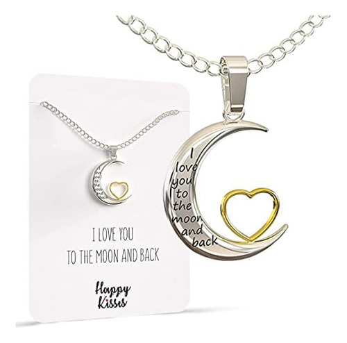 Collar Con Colgante De Besos Te Amo Hasta La Luna Y La 18 Y