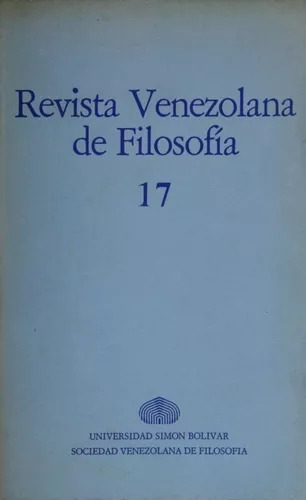 Revista Venezolana De Filosofía Nº 17 Universidad Simón Bolí