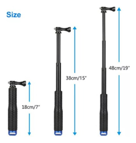 Palo Selfie Stick 48cm Para Gopro + Tornillo