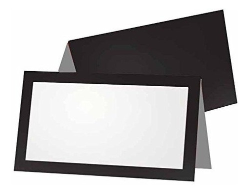 Black And Gray Place Cards - Flat Or Tent Style - 10 Or 50 P