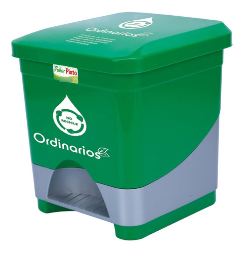 Papelera Pedal 20 Lts Verde Residuos Organicos Aprovechables