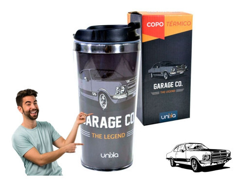 Copo Térmico Opala Carros Antigos 450ML Unika Café Chá