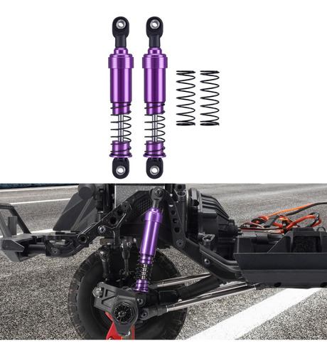 2 Uds 1/10 Rc Amortiguador De Coche Accesorio De Púrpura
