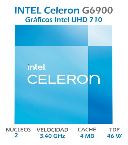 Procesador Intel Celeron 12va Gen G6900 3.4 Ghz Lga 1700