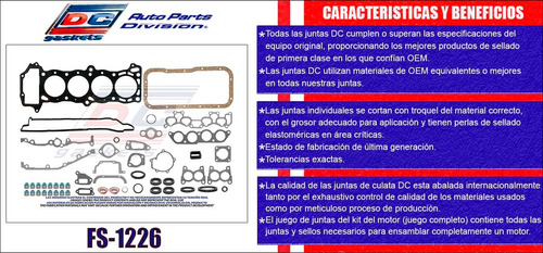 Juntas Motor Completo Para Nissan 200sx 1.6 L4 1995 1996 Doh