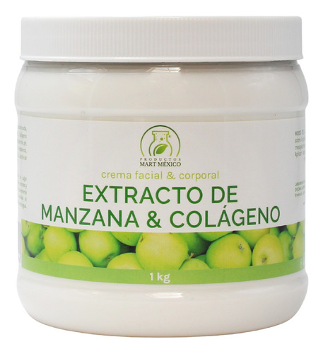 Crema Facial & Corporal Manzana & Colágeno (1 Kilo) Tipo De Piel Todo Tipo De Piel