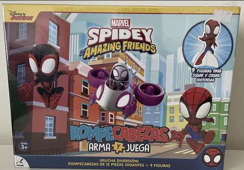 Rompecabezas Spidey Y Sus Amigos 12 Piezas Y 9 Figuras