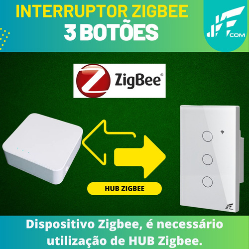 Interruptor Inteligente 3 Botões Zigbee 4x2 Touch Alexa
