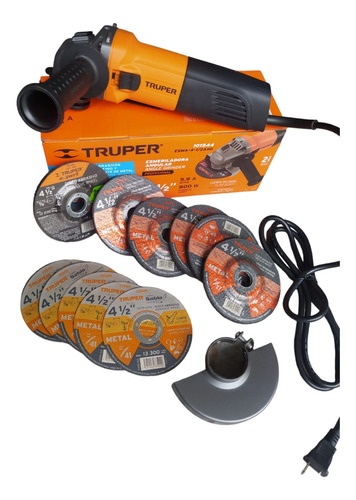 Combo Pulidora Esmeriladora De 800w 5.9a Discos De Corte