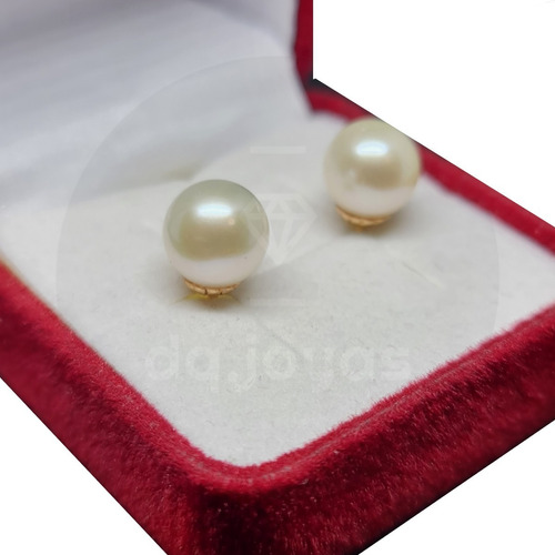 Aros Perla Cultivada 8 Mm Oro 18 Kilates (18k)