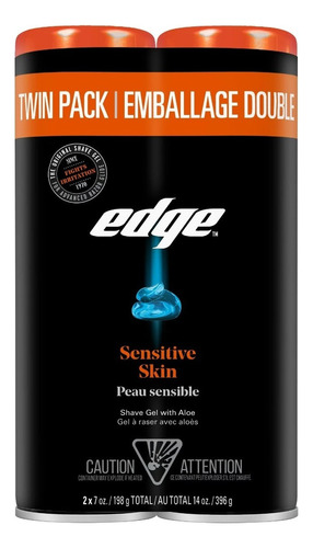 Edge Gel De Afeitado Para Hombres, Con Aloe Pack 2