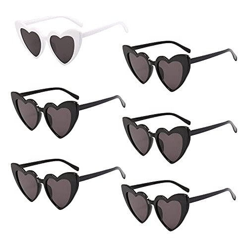 Phabuls 6 Pack Vintage Heart Shaped Cat Eye Gafas De Slb7d