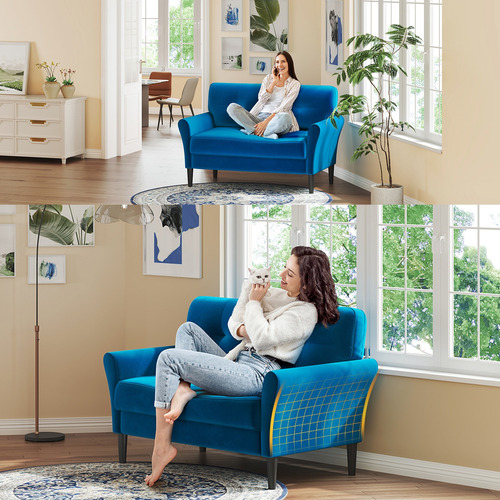 Sofá Pequeño Sofá Loveseat Sofás De Terciopelo Suave Comedor