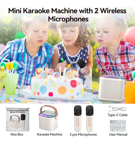 De Karaoke Con 2 Micrófonos Inalámbricos, Máquina De
