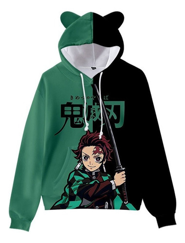 Sudadera Con Capucha Con Orejas Gato, Demon Slayer Nezuko