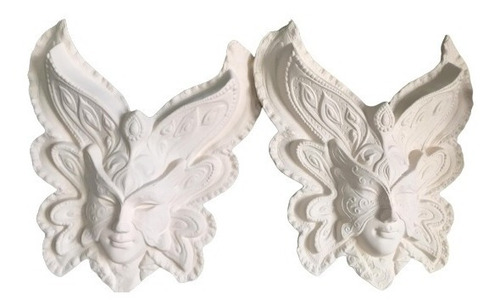 2 Máscaras Mariposa Con Antifaz, Para Pintar Para Decoracion