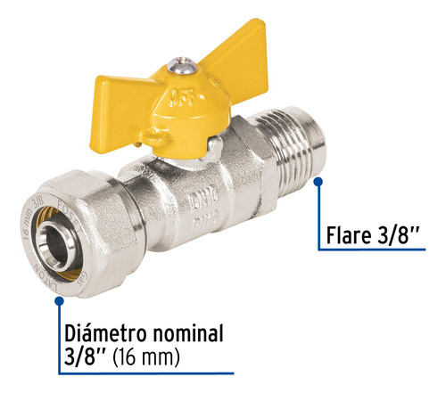 Válvula Esfera Para Pe-al-pe, 3/8a Flare 3/8, Foset. 45946