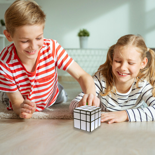 Puzle En Forma De Cubo Con Espejo De 3 X 3, Giro Suave, Plat
